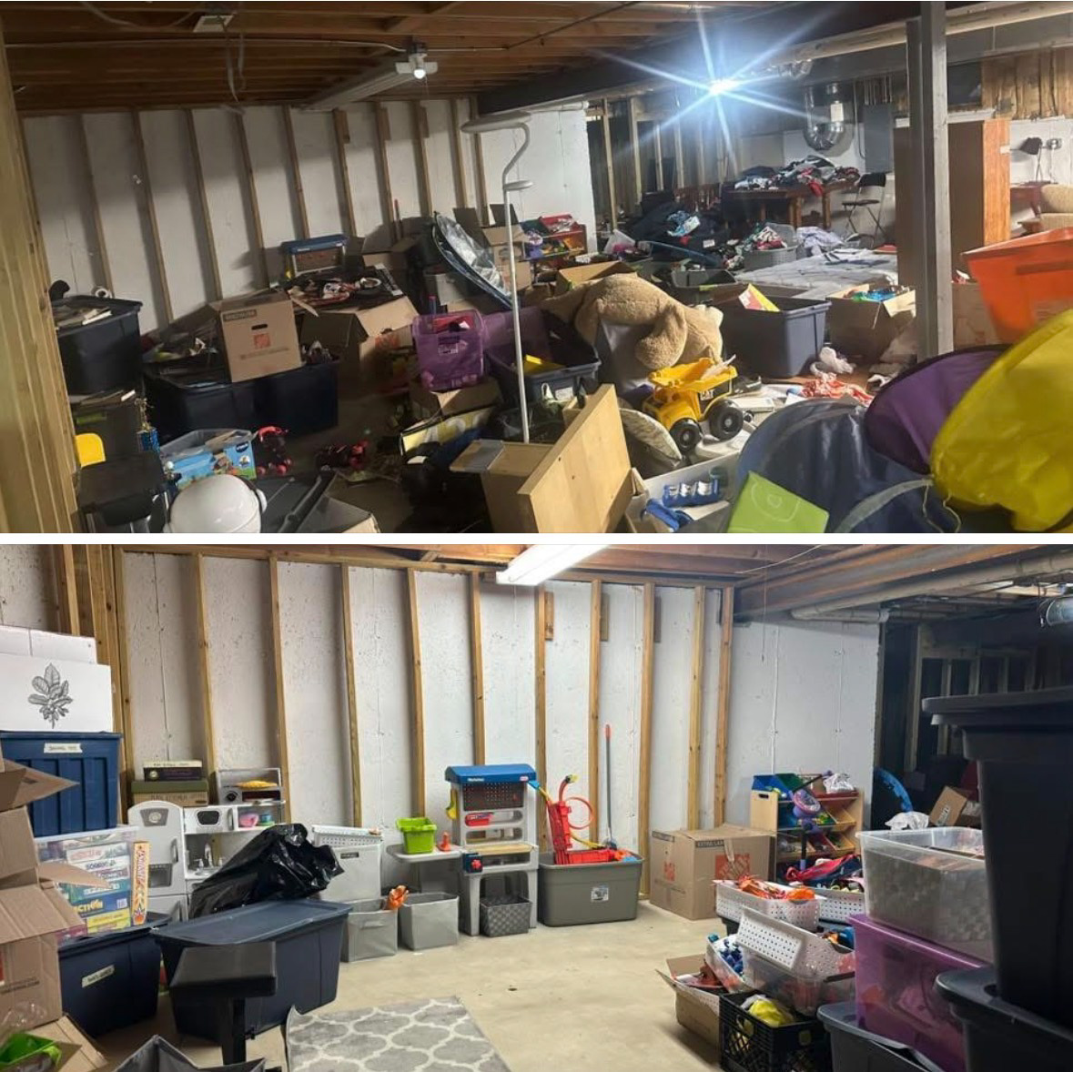 Bartlett Basement Before and After